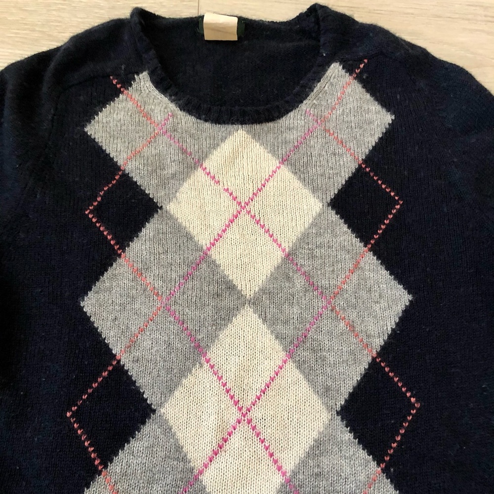J.Crew Argyle Long Sleeve Wool Cashmere Sweater - Picture 12 of 16